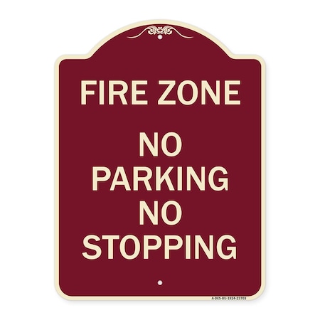 Signmission No Parking No Stopping Heavy-Gauge Aluminum Architectural Sign, 24" x 18", BU-1824-23703 A-DES-BU-1824-23703
